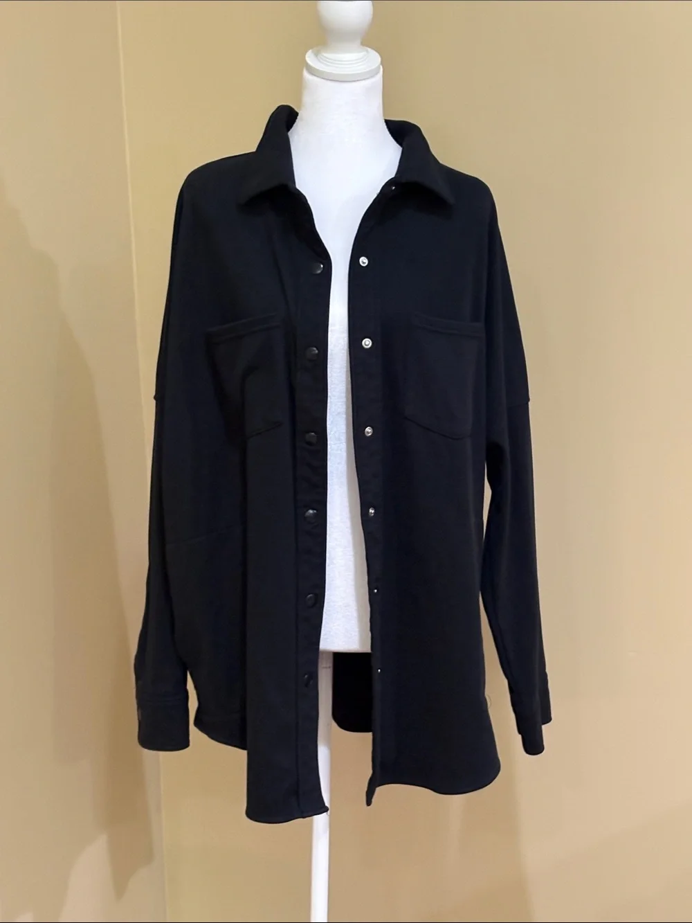 Mondetta Black Soft Snap up  Overshirt Jacket size XXL